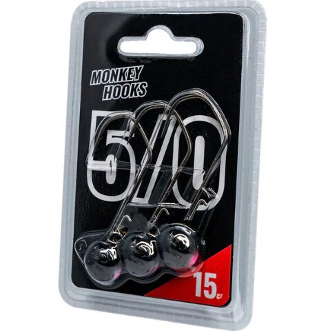 Džiggalvas Monkey Hooks 5/0 Black - Pink